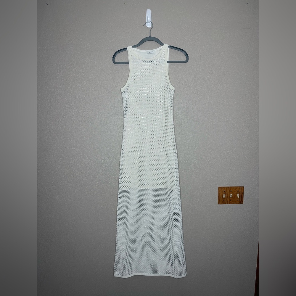 Sandro Rhinestone-Embellished Knitted Maxi Dress - Picture 5 of 9